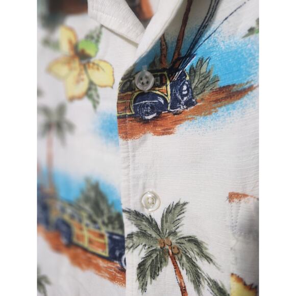 Pendleton Button Up Shirt XLarge Adult Beige Tropical Short Sleeve Hawaiian Mens - Picture 6 of 9